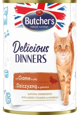 Zdjęcie produktu dla Butcher's Delicious Dinners karma mokra dla kota dziczyzna w galaretce 400g