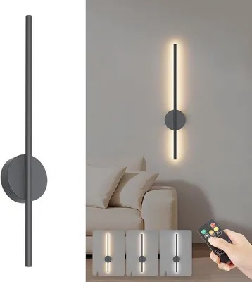 Zdjęcie produktu dla Lampa ścienna LED z akumulatorem do salonu i sypialni – ładowanie przez USB – zasilanie bateryjne – bezprzewodowa lampa ścienna – wyłącznik zdalny