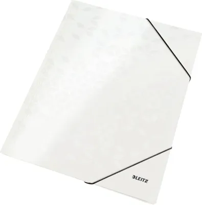 Image de Leitz 3982-00-01 3982 Chemise à rabats WOW, A4, hauteur de remplissage 250 feuilles, carton, blanc perle