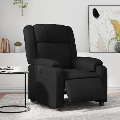 Obrázek produktu pro Elektrické relaxační křeslo - křeslo pro sledování televize - lehátko - naklápěcí křeslo - černá umělá kůže