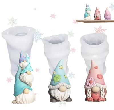 Immagine prodotto di Stampi in silicone a forma di Babbo Natale 3D, set da 3 pezzi, per realizzare saponi, candele e decorazioni fai-da-te