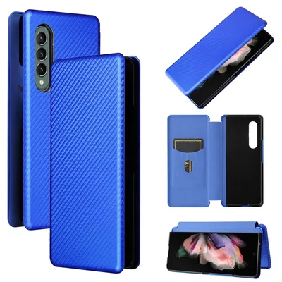 Produktbild von Samsung Galaxy Z Fold4 5G Carbon Kunstleder Handy Tasche Etuis Hülle Cover Case