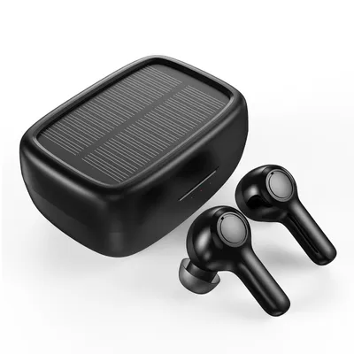 Produktbild von TWS Kabellose Kopfhörer mit Solarladegerät schwarz