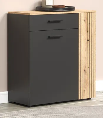 Produktbild von Schuhschrank "Avila" in grau und Evoke Eiche Flurkommode 80 x 88 cm