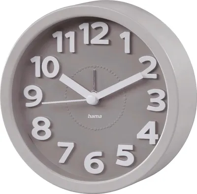 Obrázok produktu pre Budík Hama Retro, okrúhly, taupe, nízka hlučnosť 186324