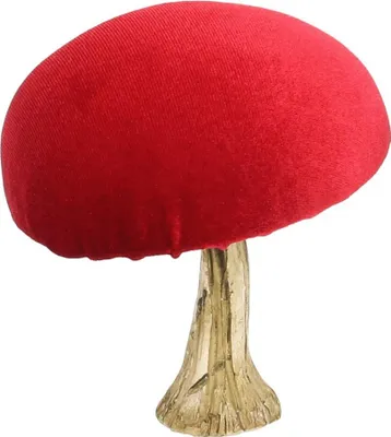 Productafbeelding van Decoratieobject: fluweel paddenstoel, 12 cm