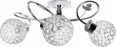 Produktbild von HowHomely Deckenleuchte Crystal dreifach silber 55x30 cm Glas verchromter Stahl