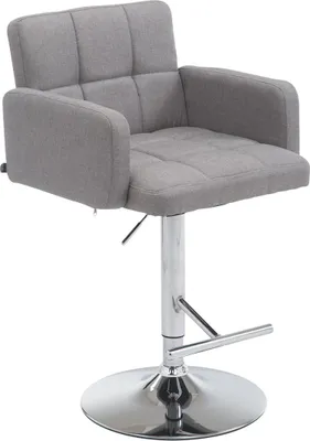 Produktbild von CLP Barhocker Los Angeles, Stoff höhenverstellbar und drehbar | Farbe grau Gestell Farbe chrom