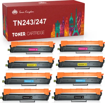Produktbild von 8er Toner Kompatibel Für Brother TN-247 TN243 TN247 MFC-L3750CDW DCP-L3510CDW DCP-L3550CDW MFC-L3700 Series MFC-L3710 CW MFC-L3730 CDN MFC-L3740 CDN HL-L3200 Series HL-L3210 CW HL-L3280 CDW HL-L3230 CDW HL-L3270 CDW DCP-L3500 Series mit Chip Schwarz [3,000 Seiten]