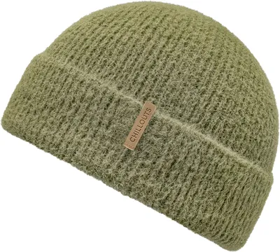 Chillouts weiche kurze Docker Strickmütze Skadi mit Umschlag in grün