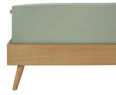Produktbild von SCHIESSER Spannbettlaken Elli | Einfarbig | 97/3 | 97 % Baumwolle, 3 % Elasthan | 100x200 cm (geeignet für Matratzen 90x190 cm bis 100x220 cm, Matratzenhöhe bis 25 cm) | Hellgrün