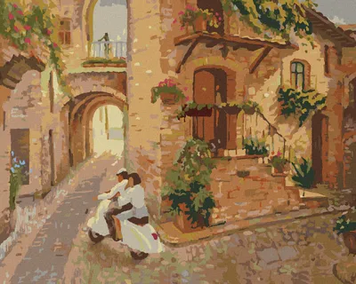 Zdjęcie produktu dla Zuty - Painting by Numbers - A WALK THROUGH ITALY, 40x50 cm, rozciągnięte płótno na ramie