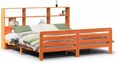 Produktbild von vidaXL Massivholzbett ohne Matratze Wachsbraun 200x200 Kiefernholz