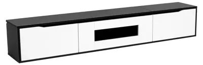 Immagine prodotto di Mobile TV a basso profilo - Mobile TV per il soggiorno - 180 x 35 x 30 cm - Illuminazione LED in 16 colori - Finitura lucida - Bianco e nero