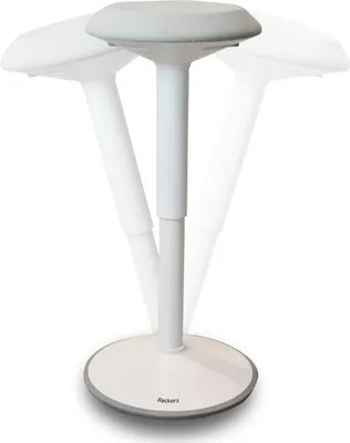 Produktbild von Backerz Bckz Wackelhocker Weiß | Höhe 55-80cm | Balance Hocker | Sit-sta Hocker | Ergonomischer Bürostuhl | Sattelhocker