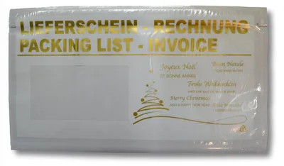 Produktbild von 1000x Dokumententaschen Begleitscheintaschen *Lieferschein/Rechnung* "Weihnachten" DIN Lang