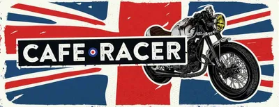Produktbild von vianmo Holzschild 10x27 cm Cafe Racer Motorrad UK Sport Hobby