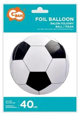 Produktbild von Folienballon „Ball“, schwarz-weiß, 40,5 cm – Godan