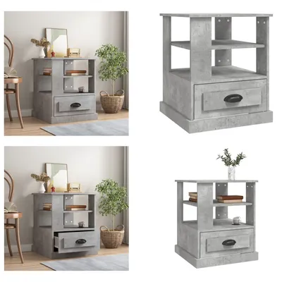 Image de vidaXL Table d'appoint gris béton 50x50x60 cm Bois composite - Table d'appoint - Tables d'appoint - Table basse - Table