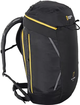 Schwarze Seiltasche "Rocking 40" von Singing Rock; geeignet für Klettern; mit gepolsterten Trägern und Reißverschluss.