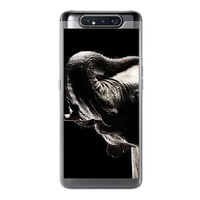 Produktbild von MuchoWow® Handyhülle Schutzhülle Hülle für Samsung Galaxy A80 Elefant - Schwarz - Tiere - Porträt Silikon Softcase Handy Hülle - Schutzdeckel