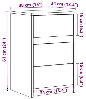Imagen del producto de vidaXL Mesita de noche con luces LED, color blanco, fabricada en material de madera