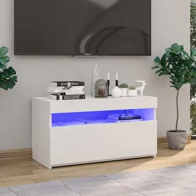 Image de Maison Exclusive - Meuble TV avec éclairage LED Blanc 75x35x40 cm