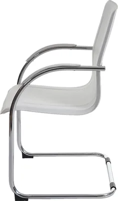 Image de lot de 2 chaises de salle à manger Samara, chaise de cuisine à piétement luge Chaise, acier ~ blanc