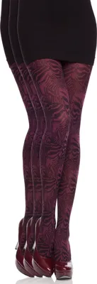 Image de Collants à motifs pour femme (myrtille, 40 deniers, taille M).