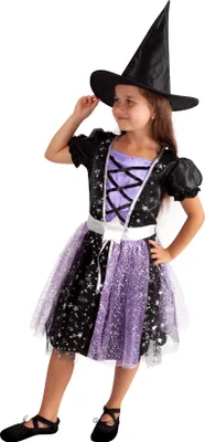 Immagine prodotto di RAPPA Costume da strega per bambini nero e viola (S) e-packaging