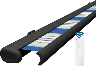 Produktbild von Eclipse Premium elektrische Vollkassettenmarkise 5x3m mit Anthrazit Gehäuse