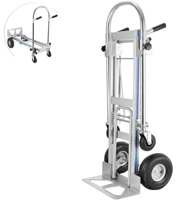 Image de VEVOR 3 In 1 Aluminium Chariot à sac pliable Chariot à main Panier à marchandises Voiture Heavy Duty Pliable