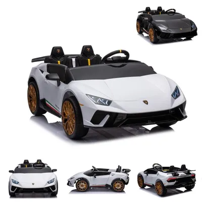 Produktbild von ES-Toys Kinder Elektroauto Lamborghini Huracan Spider Zweisitzer, EVA-Reifen weiß