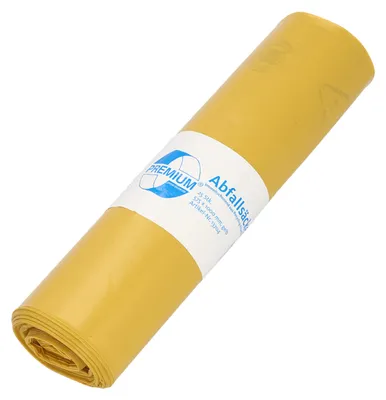 Image de Sacs poubelles Deiss PREMIUM jaune, type 60, 70 litres, 575 x 1000 mm, 25 sacs