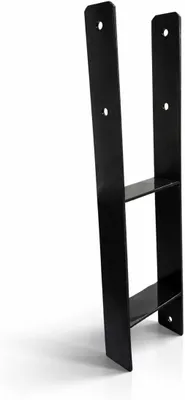Produktbild von H Pfostenträger 81×600×5,0 mm Schwarz Stahl Pulverbeschichtet Pfostenanker zum Einbetonieren Stützenfuß Pfostenschuh Holzverbinder für Zaun Carport Terrasse