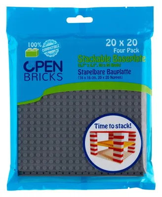 Produktbild von Open Bricks OpenBricks Baseplate 20x20 dark grey grau STK