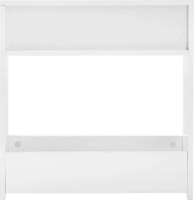 Image de BZR48-W, Étagère de niche Armoire de salle de bains étroite, 1 compartiment ouvert + 1 abattant, blanc