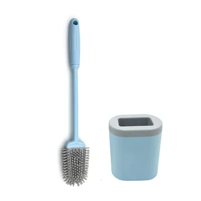 Image de Brosse WC Silicone Support mural Brosse WC adhésive Brosse Montage mural sans perçage