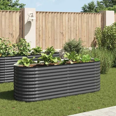 Produktbild von vidaXL Garten-Hochbeet 240 x 80 x 81 cm Verzinkter Stahl Grau