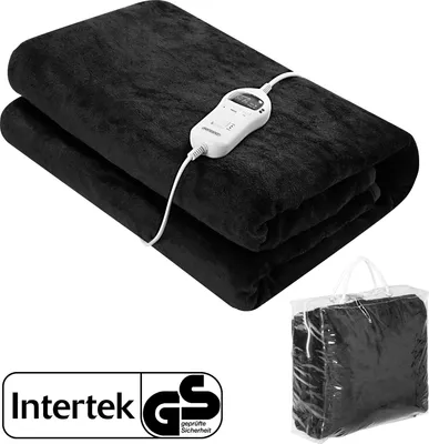 Image de MONZANA® Couverture chauffante 180x130cm 2 places 10 niveaux de chauffage minuteur arrêt automatique surmatelas chauffant électrique anthracite