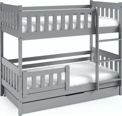 Produktbild von FURNLUX Etagenbett Lila Grau 80x190cm / Hauptfarbe: Grau / Abmessungen: 86 x 141 x 198 cm