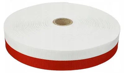 Produktbild von Ariadna Fahnenband Weiß-Rot Polyester 30mm 50m Rolle