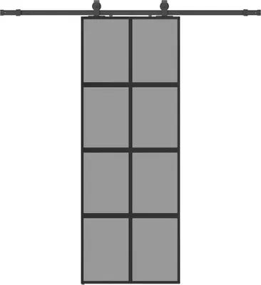 Obrázok produktu pre vidaXL Posuvné dvere s kovaním čierne 76x205 cm tvrdené sklo