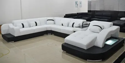 Immagine prodotto di Divano in pelle moderno, angolo salotto, design, divano componibile, divano imbottito