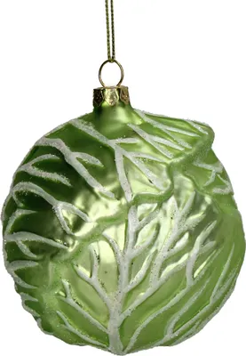 Produktbild von Christbaumschmuck Glas 8,9cm Kohlkopf Figur Grün