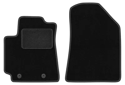 Produktbild von Velours-Fußmatten Vorne passend für Hyundai i10 III (Schrägheck, Bj. 2019-) –  schwarz, passgenau, mit Befestigungen set 2 Stk. - STANDARD
