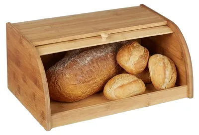 Produktbild von Relaxdays Brotkasten Bambus HBT: 16,5 x 40 x 27,5 cm Rollbrotkasten für aromadic