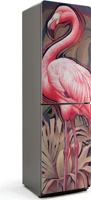 Produktbild von Ein stattlicher Flamingo in den Tropen – Magnetische Kühlschrank Abdeckung – Dekorfolie magnetisch Küche – Kühlschrank Magnet Deko – selbstklebende Magnettafel – Magnetfolie für Kühlschranktür – 60x205 cm