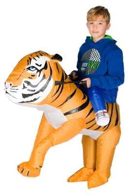 Aufblasbares Tiger-Kostüm für Kinder, One Size, Multicolor