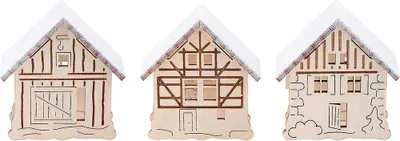 Immagine prodotto di Case innevate (set di 3 - 5,5x5cm) di Tietze Erzgebirgsdesign